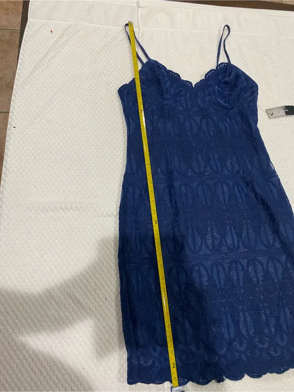 LULUS Lace Slip Dress in Navy Blue - Women's Elegant Spaghetti Strap - Image 2