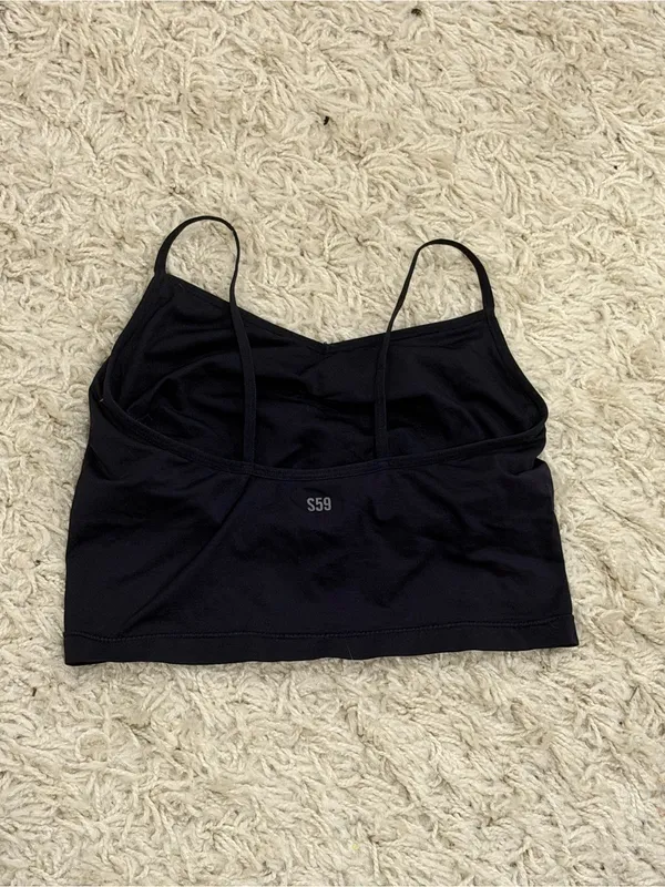 Splits59 Black Women's Seamless Cami Crop Top - Image 2