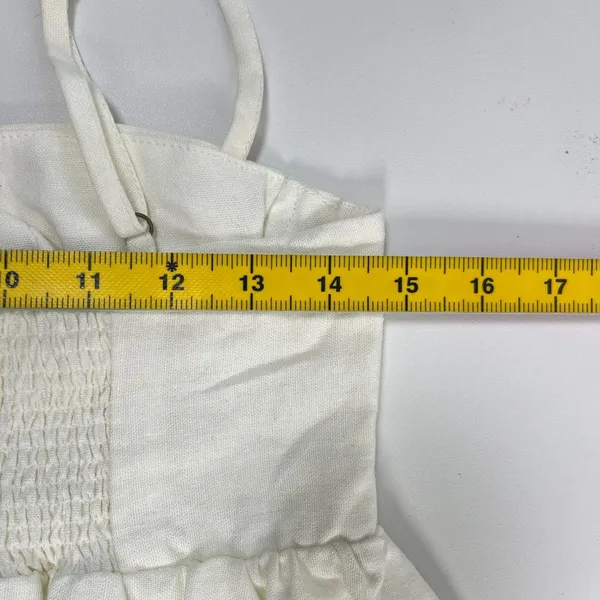 NWOT Farm Rio Linen Blend White Sleeveless Maxi Dress Size M - Image 10