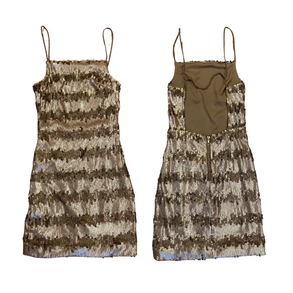 Lulus Gold Sequin Dress - Image 4