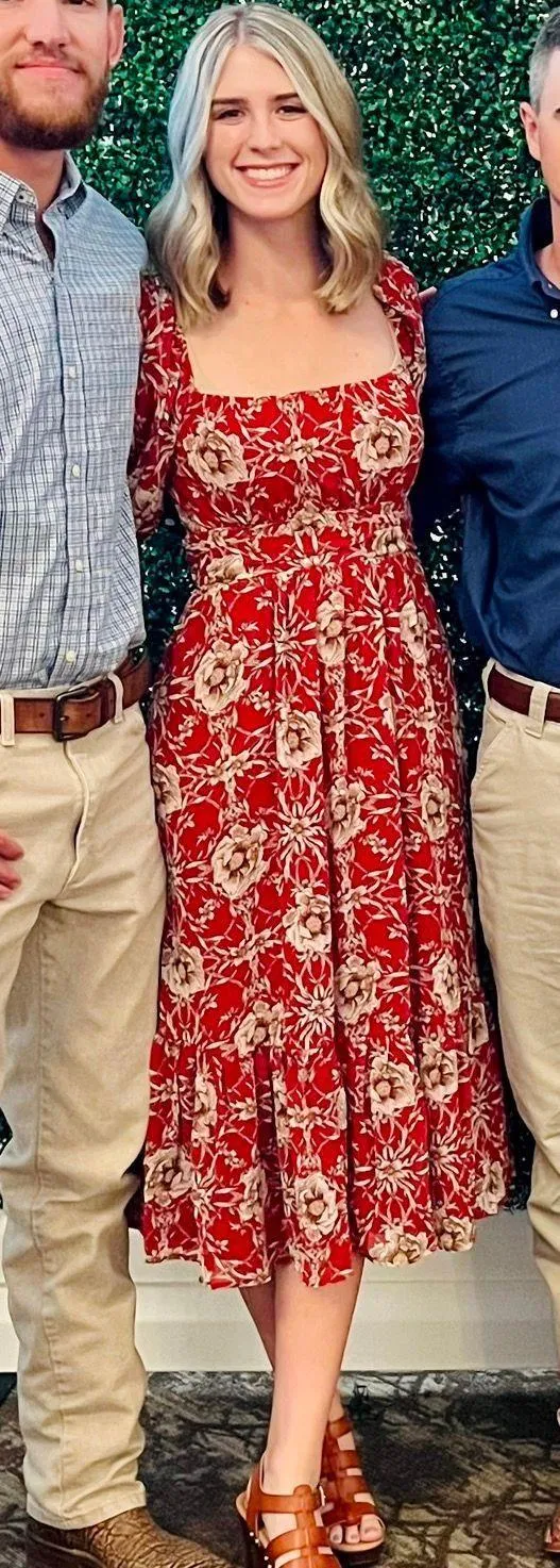 Lulus Rust Red Floral Midi Dress - Image 5