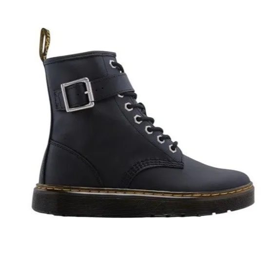 Dr. Martens Zavala ALT Black Leather Buckle Combat Boots Side Zip Women’s 6 Doc - Image 6