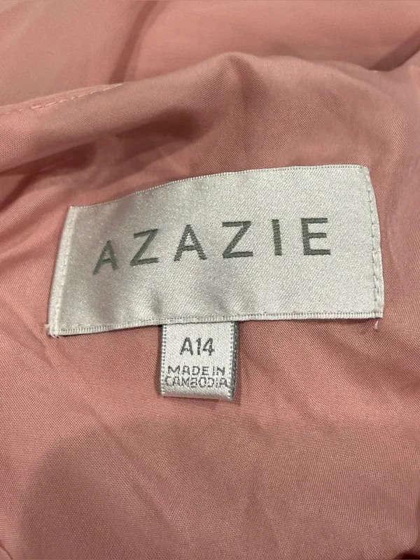NWT Azazie Everett Rosette A-Line V-neck Ruched Chiffon Dress - Image 10