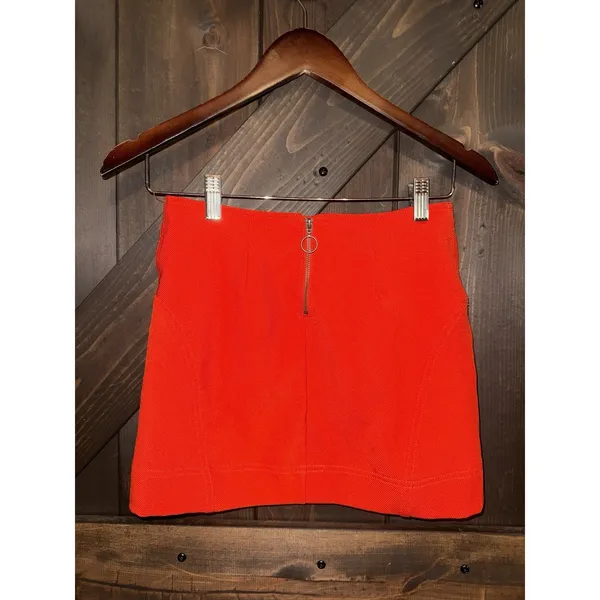 Urban Outfitters Size XS Ashley Pelmit Fitted Mini Skirt Red‎ Orange - Image 3