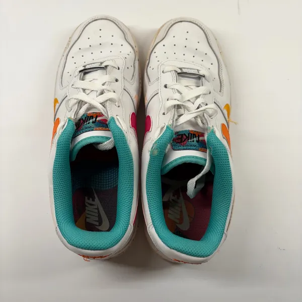 Nike Air Force 1 Low Womens 8.5 White Multi Color Paint Splatter FD4626-181 - Image 8