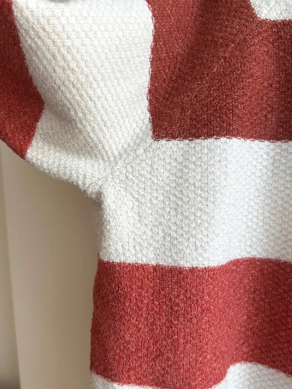 PINQUE Gina Rib Crew Neck Knit Colorblock Striped Sweater, Size Large - Image 9