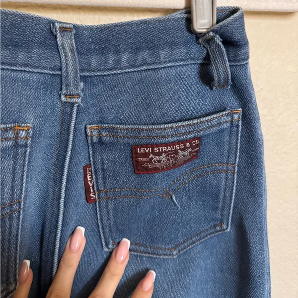 Vintage 60s Levis Big E Flare Jeans Size‎ 2 - Image 5