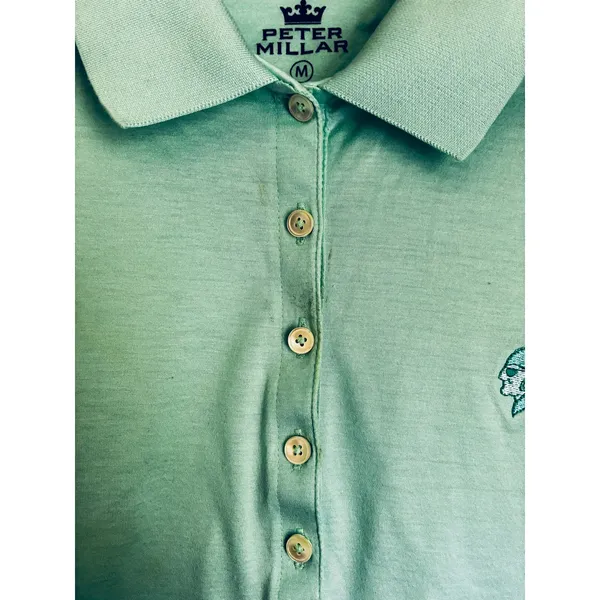Peter Millar Women's Polo Top Blue Green Medium Preppy Casual - Image 4
