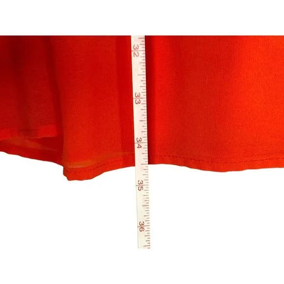Women's C Luce Sheath Dress‎ Floral Red Orange Lined Baby Shower Wedding Large - Image 5