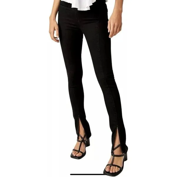 Free People We The Free Black Double Dutch PullOn Slit Skinny Jeans Size XS NWT! - Image 2
