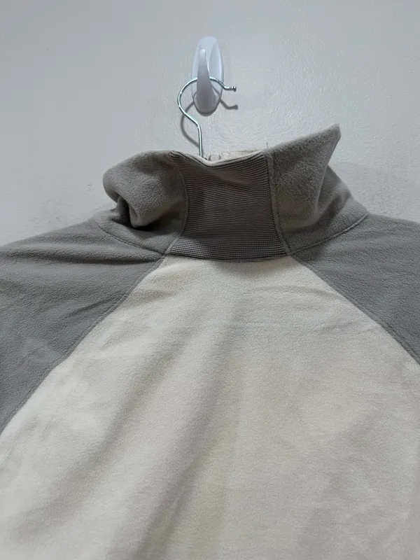 Columbia Fleece Pullover Women’s Gray Cream 1/4 Zip Lightweight Jacket Size Medium - Image 6
