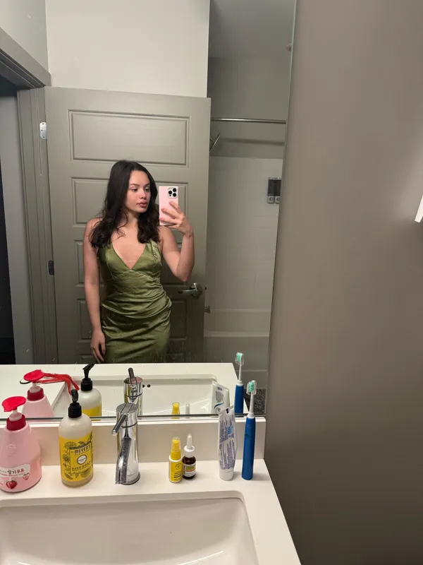 White fox green midi dress - Image 6