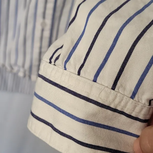 Madewell Ex Boyfriend Classic Alyssa Stripe button down collared shirt sz Med - Image 6