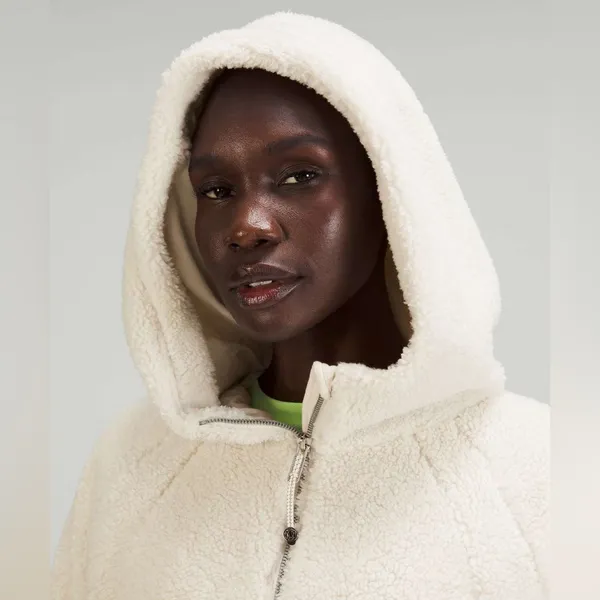 Lululemon Scuba Oversized Half-Zip Fleece Hoodie White Opal - Image 4