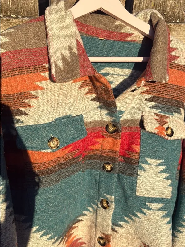 New ! Aztec Yellowstone Distressed Flannel nwot - Image 12