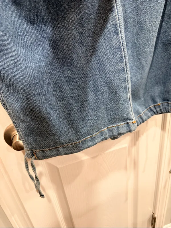 NWT Vanilla Star Size L 12-14 Ultra Cozy Pull On Stretch Denim Cargo Jeans Pants - Image 4