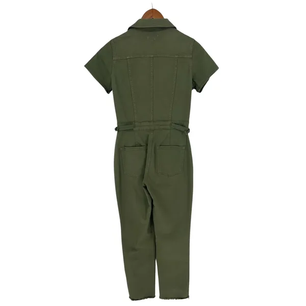 Good American Fit For Success Denim Jumpsuit Olive Utility Straight Leg Size S - Image 11