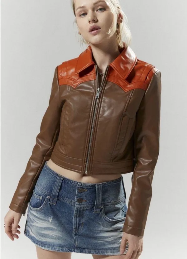 Urban Outfitters Silence + Noise Mariah Faux Leather Western Jacket - Image 2