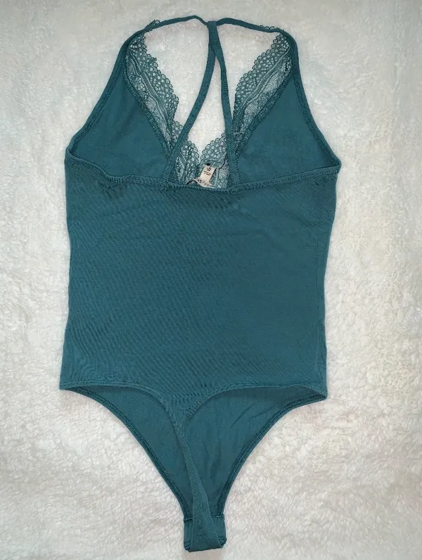 Express Blue Lace Bodysuit - Image 2