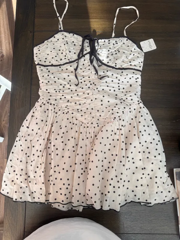 Free People Tea For Two Polka Dot Mini Dress NWT - Image 2