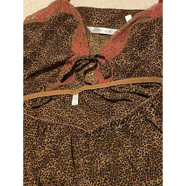 Victoria’s Secret lingerie vintage Y2K leopard print teddy & Bottoms EUC Sz L - Image 12