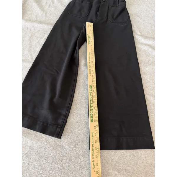 Maeve Colette High Waisted Wide Leg Trousers Utility Patch Pocket Crop Pants - Image 3