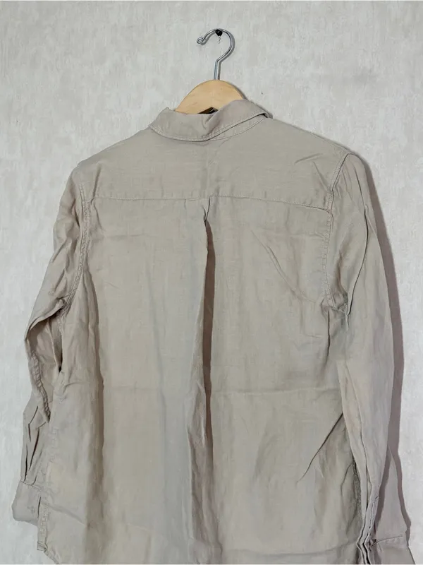 Quince Women’s 100% European Linen Long Sleeve Shirt in Driftwood M - Image 8