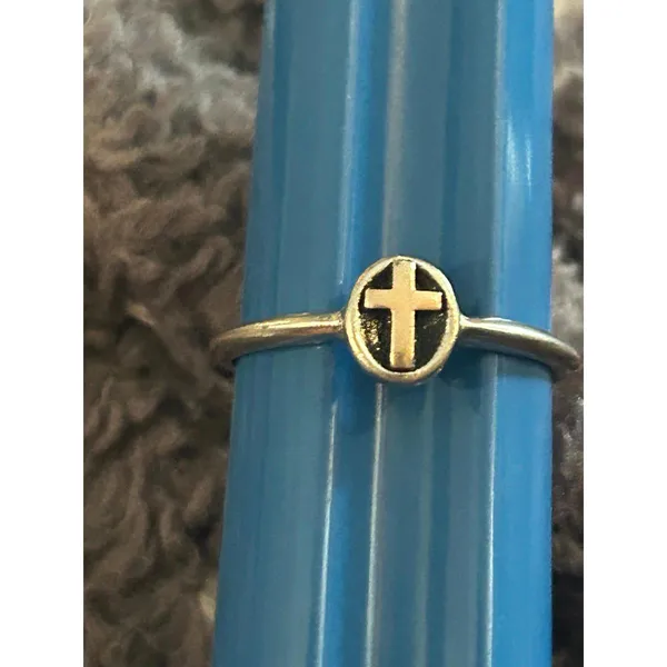 Cross ring 925 sterling silver z13 size 9 - Image 2