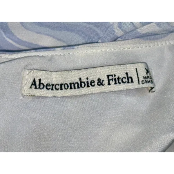 Abercrombie & Fitch Blue White Marble Print Halter Top Mini Dress Womens Size XS - Image 3
