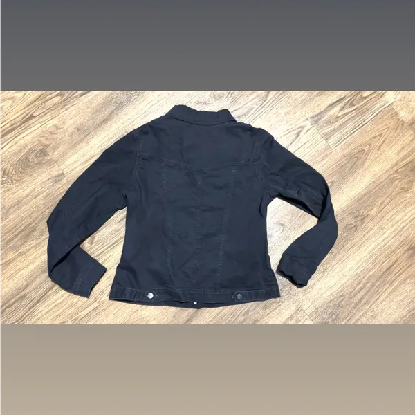 Vintage y2k Lee Women's Black denim Jacket size‎ large western - Image 4