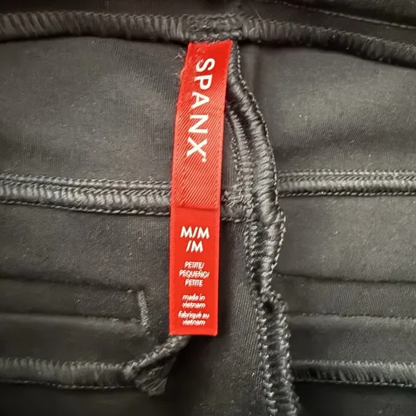 Spanx Pants M SPANXsmooth PerfectFit Black Ponte High Rise Flare Stretch Pull On - Image 9