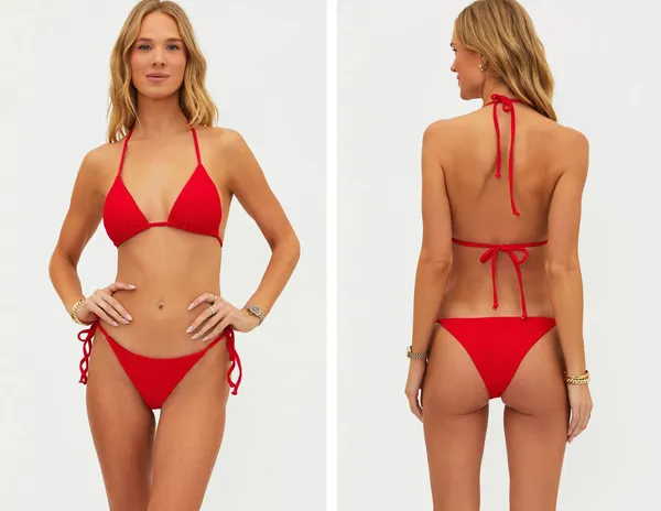NEW Beach Riot 2 PC Bikini set Sz XS S 0-2-4 Core Collection Winona Top Red - Image 2