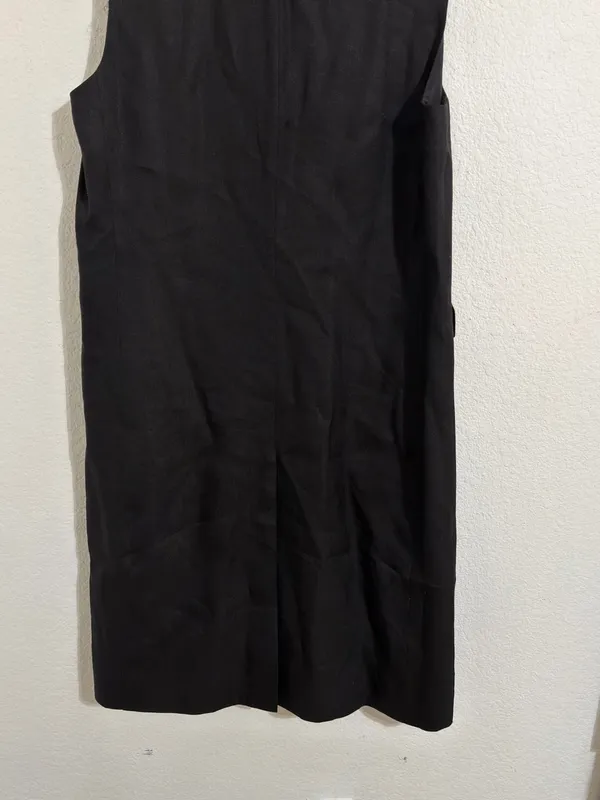 ZARA NWT Black Long Linen Blend Sleeveless Vest ZW Collection - Image 6
