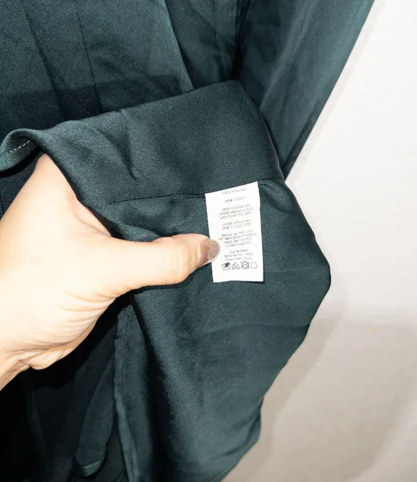 Show Me Your Mumu New Deep Emerald Luxe Satin Claire Midi Dress Large - Image 5
