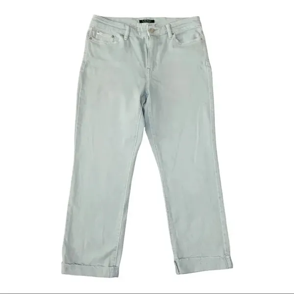 Lauren Ralph Lauren Jeans Blue Gray High Rise Premier Straight Ankle sz 10 - Image 5