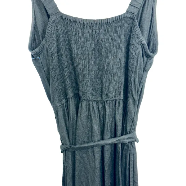 Abercrombie & Fitch Black Button Tie Waist Sleeveless Midi Dress Womens Size M - Image 8