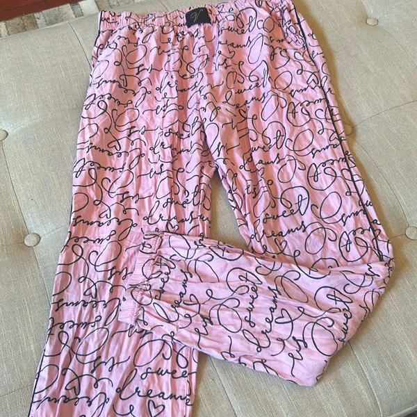 Pink Victoria's Secret Graphic Pajama Pants Boxer Style Size XS - Image 3