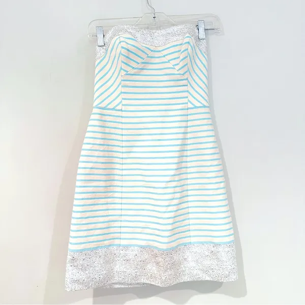 Lilly Pulitzer Remi Dress Bayview Stripe Metallic Dress Women's 0 Blue Horizon‎ - Image 5