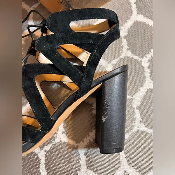 Sam Edelman Black Strappy Heeled Sandals party wedding prom event summer elegant - Image 4