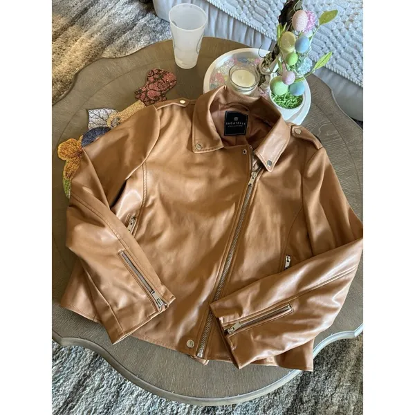 Bagatelle Brown Faux Leather Jacket X Large - Image 2