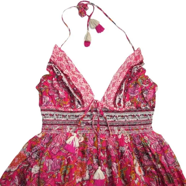 NWT Free People Real Love Maxi in Meadow Combo Floral Cotton Halter Dress L - Image 6