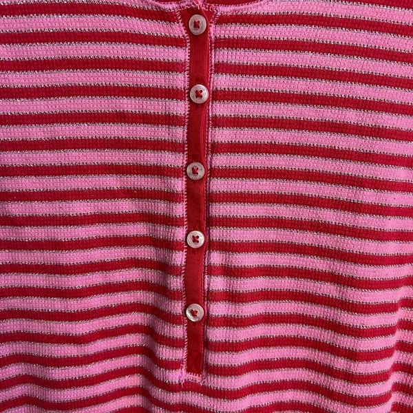 Victoria's Secret Pink and Red‎ Striped Henley pajamas - Image 3