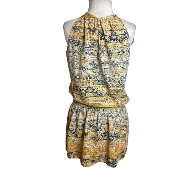 Ramy Brook Paris smocked waist boho printed mini dress Sz‎ XS - Image 4