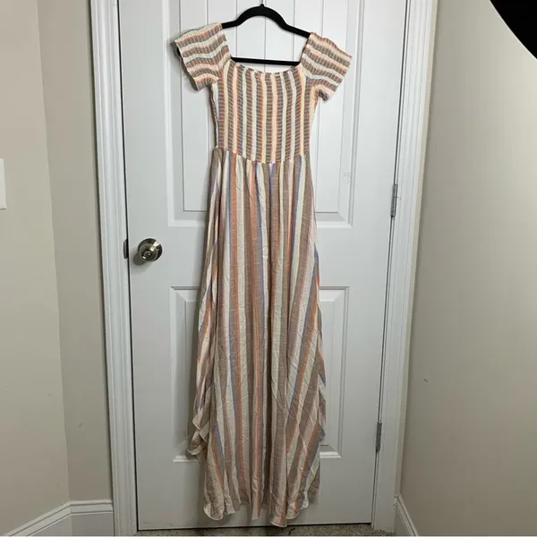 Show me your Mumu striped off shoulder willa smocked maxi dress‎ size medium - Image 7
