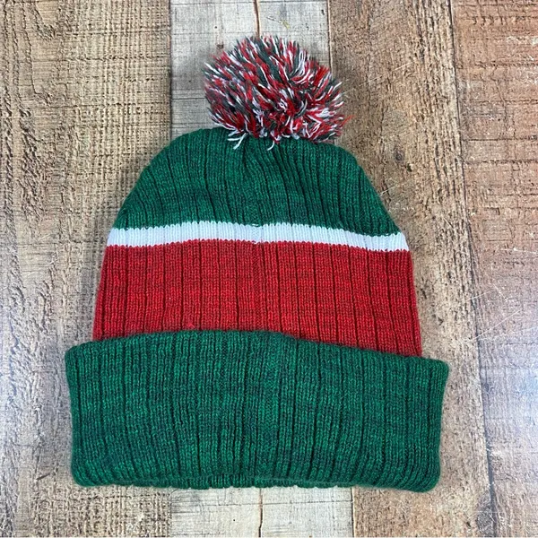 '47 Minnesota Wild Women's Patch Nature Colorblock Pom Beanie Knit Hockey Cuffed - Image 2