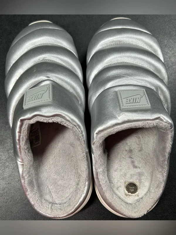 Nike Women's Size 8 Burrow SE NA Metallic Silver Slippers FZ7940-001 - Image 5