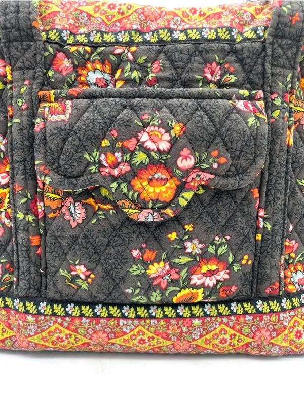 Vera Bradley Chocolat Villager Scalloped Tote Bag Brown Floral Vintage 2003 Y2K - Image 2
