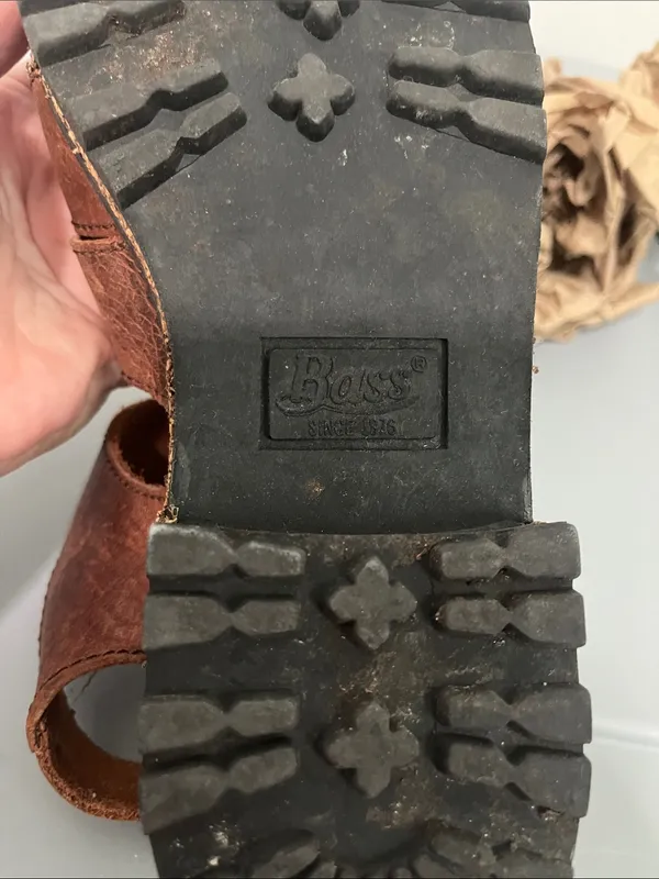 Bass Leather Fisherman Sandals (Sz 8.5) Cognac Brown Cork - Image 6