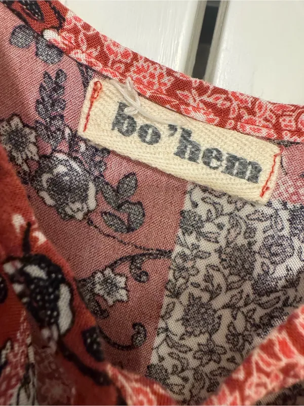bo’hem Bohemian Patchwork Floral Tiered Midi Dress Size Small - Image 5