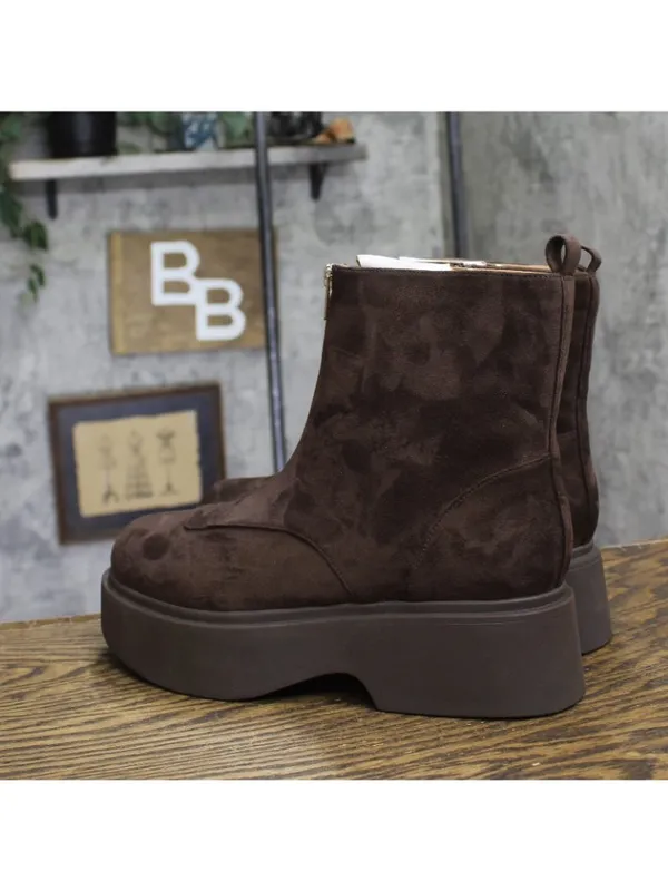 NWT Wild Fable Honor Combat Platform Faux Suede Boots 94568512 Dark Brown 9M - Image 3